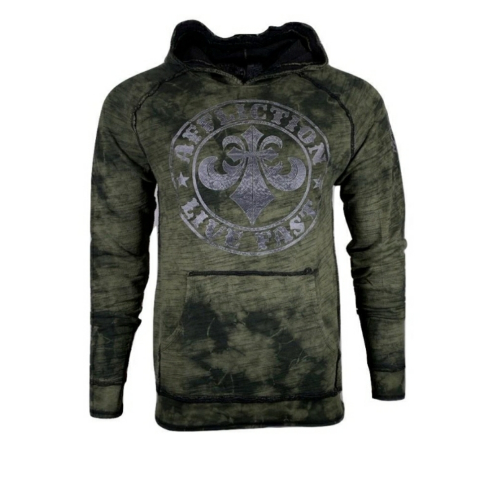 Affliction army green mens size  2XL hoodie